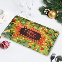 Салфетка новогодняя декоративная "С Новым Годом! 2025" символ года, ветки