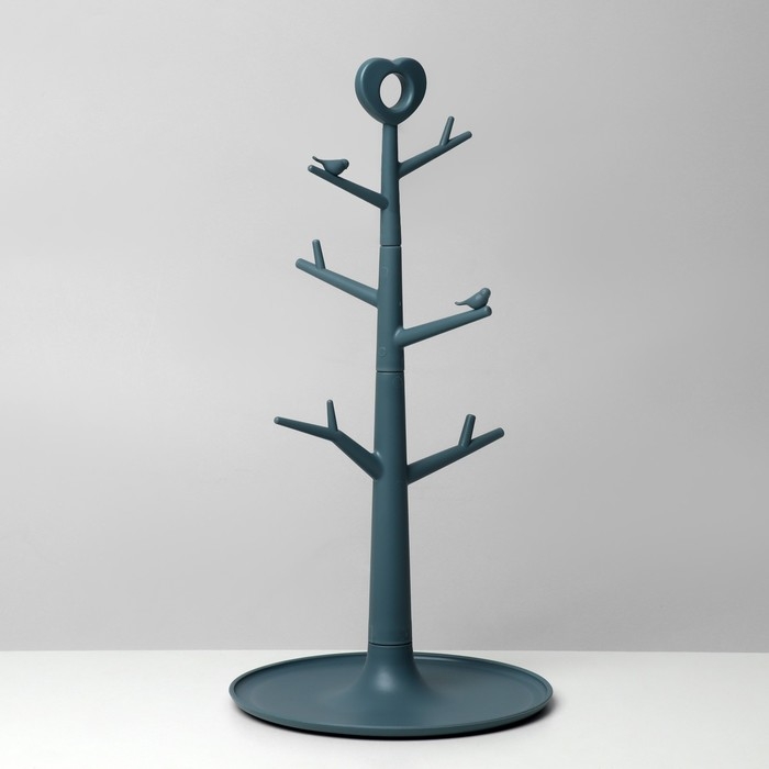 Подставка для украшений &laquo;Дерево с сердцем&raquo;, 18,3&times;36 см, цвет синий