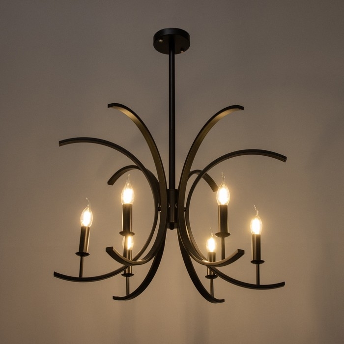 Светильник "Арлес" 6хЕ14 40Вт черный 66х66-42-142 см