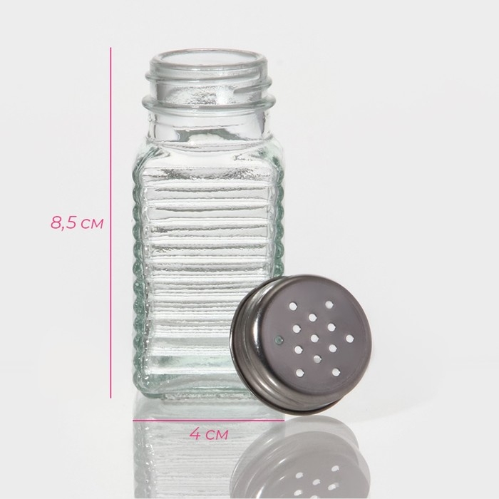 Набор для специй из стекла Доляна &laquo;Кафе&raquo;, 2 предмета: солонка, перечница 100 мл