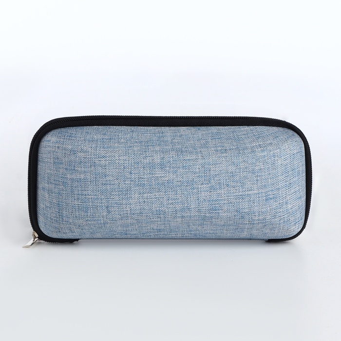 Футляр для очков на молнии, длина 17 см, цвет голубой