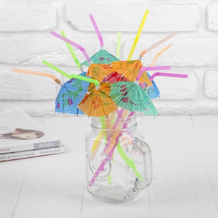 Трубочка для коктейля «Зонтик», набор 12 шт. Трубочка для коктейля «Зонтик», набор 12 шт.