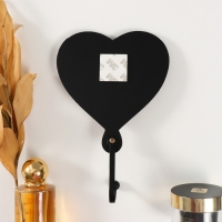 Крючок декоративный дерево "Сердце с листьями" чёрный, зеркальный 4,3х12,4х19 см Крючок декоративный дерево "Сердце с листьями" чёрный, зеркальный 4,3х12,4х19 см