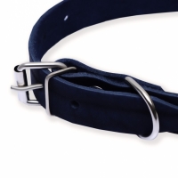 Ошейник кожаный однослойный, 54 х 2,5 см, ОШ 35-45 см, синий Ошейник кожаный однослойный, 54 х 2,5 см, ОШ 35-45 см, синий