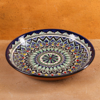 Ляган Риштанская Керамика "Узоры", 25 см, синий Ляган Риштанская Керамика "Узоры", 25 см, синий