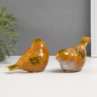 Сувенир керамика " Воробышек с зелёным оперением" МИКС 8х12х6 см