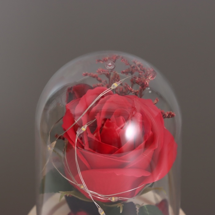 Ночник &laquo;Роза&raquo; LED 3хААА красный 9,5х9,5х14см