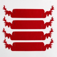 Новый год. Набор декоративных колец для салфеток &laquo;Новогодний олень&raquo; 4 шт, d=5 см, 100% п/э, фетр