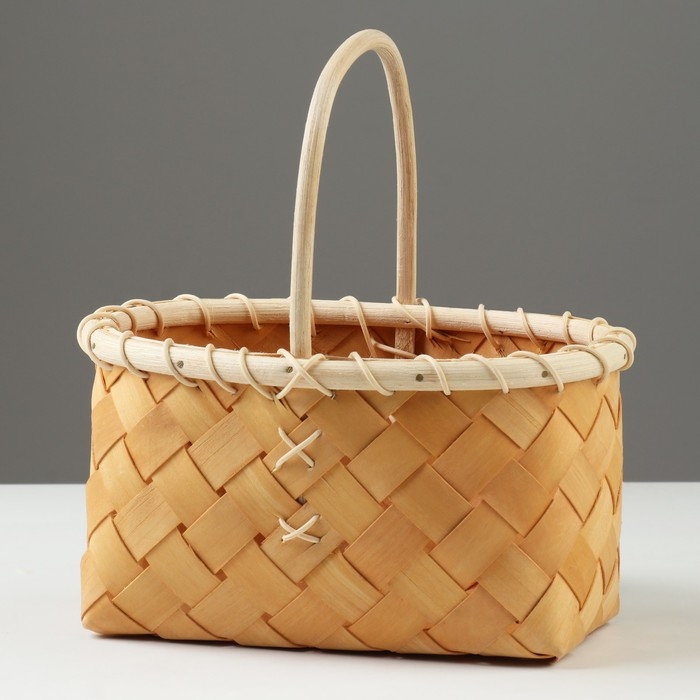 Корзина плетеная, 21 х 13,5 х 12/23,5 см, секвойя Корзина плетеная, 21 х 13,5 х 12/23,5 см, секвойя