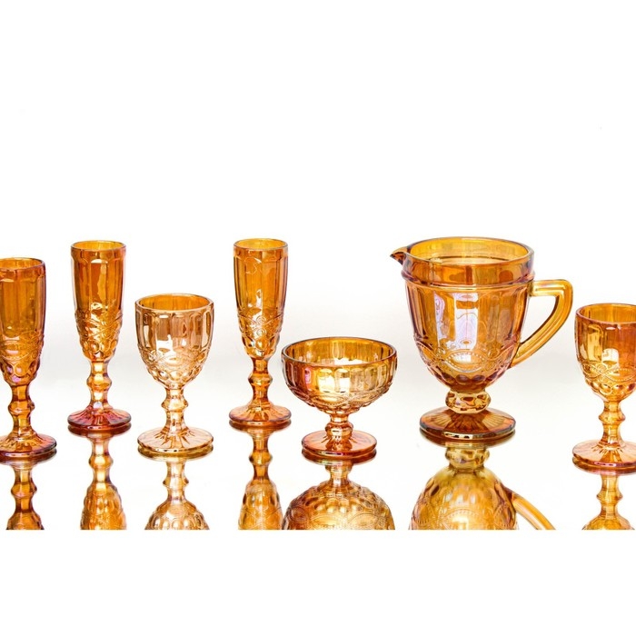 Кувшин для воды стеклянный Magistro &laquo;Ла-Манш&raquo;, 1,1 л, 14&times;20 см, цвет янтарный