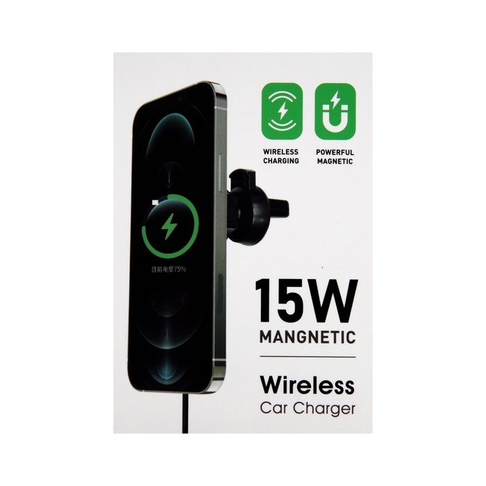 Автомобильный держатель X19, беспроводная зарядка, совместим c MagSafe, 15 W, белый Автомобильный держатель X19, беспроводная зарядка, совместим c MagSafe, 15 W, белый