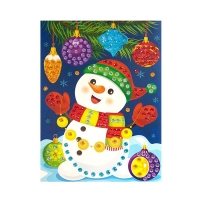 Новый год! Рисунок из страз &laquo;Снеговик&raquo;, 5+