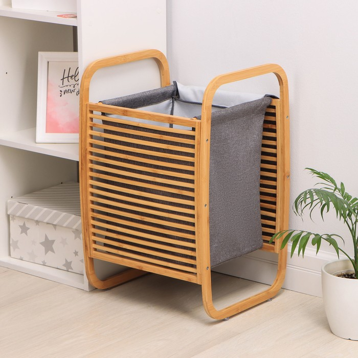 Корзина для белья Доляна Natura, с крышкой, 39×35×60 см Корзина для белья Доляна Natura, с крышкой, 39×35×60 см