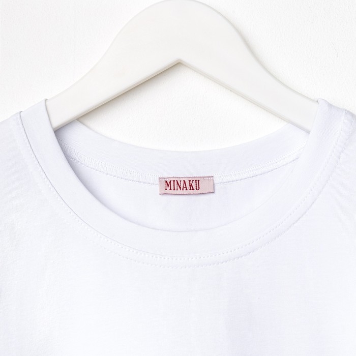Футболка мужская однотонная MINAKU REGULAR FIT: цвет белый, р-р 54