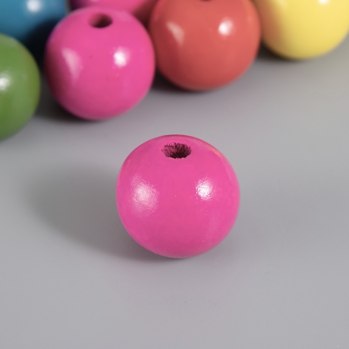 Бусина дерево "Шарики цветные" набор 10 шт 2,5х2,5 см