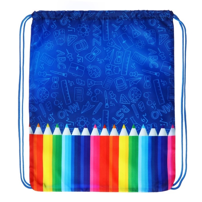 Мешок для обуви 420 х 340 мм, Calligrata МСО-5С, (мягкий полиэстер, плотность 210D), "Карандаши"