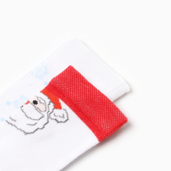 Новый год.Гольфы детские 2 пары Крошка Я, 12-14 см, голубой / красный