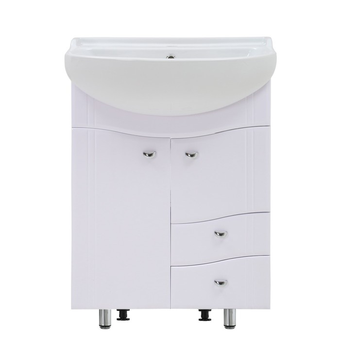 Комплект мебели: Тумба "Тура 60" + раковина "Амур 60", 59 х 29,6 х 82 см,