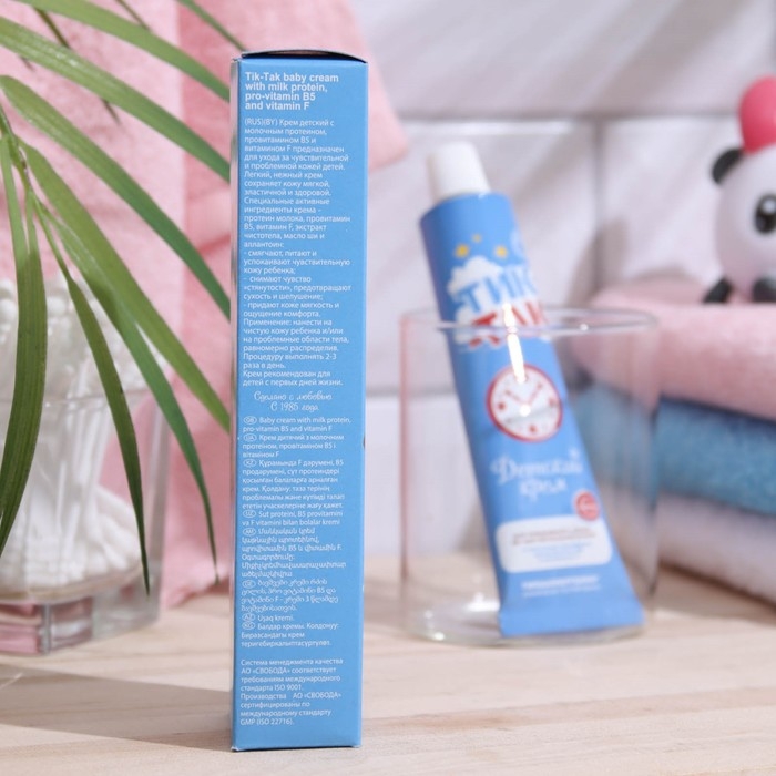 Крем детский Крем детский "ТИК-ТАК" с молочным протеином, провитамином В5 и витамином F 41 мл.
