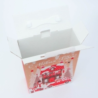 Новый год. Подарочная коробка Новогодняя Коробка Подарочная малая с пластиковой ручкой "Елочки" 23,5 x 10 x 30,5 см. Новый год. Подарочная коробка Новогодняя Коробка Подарочная малая с пластиковой ручкой "Елочки" 23,5 x 10 x 30,5 см.