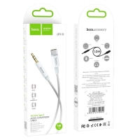 Кабель Hoco UPA19, Jack 3.5 мм (m) - Type-C, 1 м, нейлон, серебристый Кабель Hoco UPA19, Jack 3.5 мм (m) - Type-C, 1 м, нейлон, серебристый