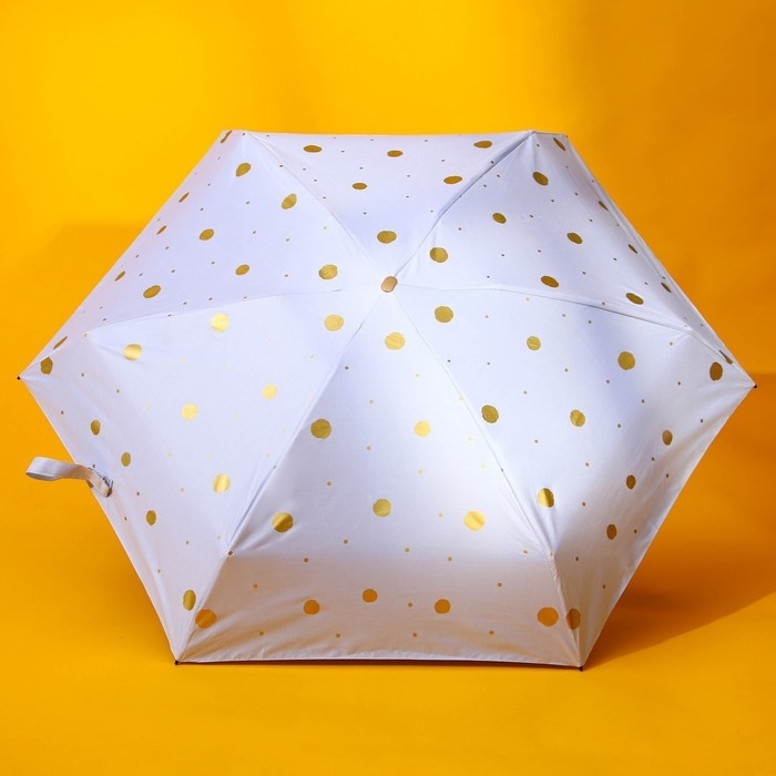 Зонт женский механический, 6 спиц, цвет белый.