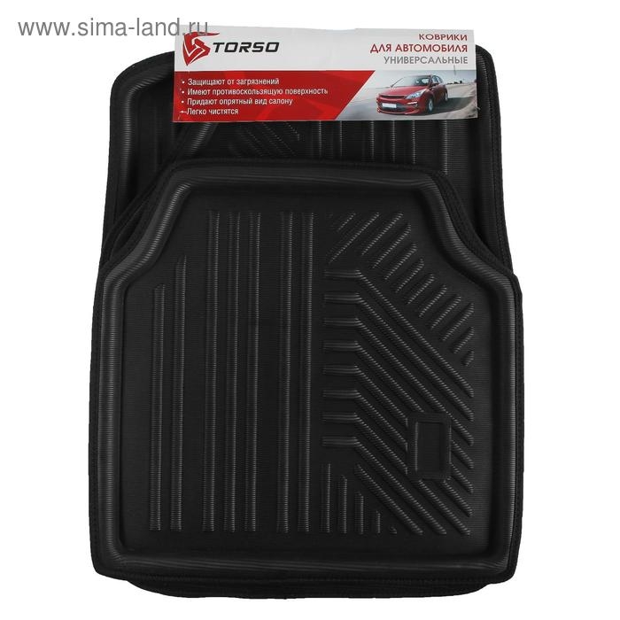 Коврики автомобильные TORSO, EVA, 70&times;52 см, 52&times;52 см, черный, набор 4 шт