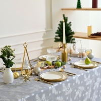 Скатерть Этель &laquo;Серебряные ветки&raquo;, 149х250 см, саржа 190 г/м2