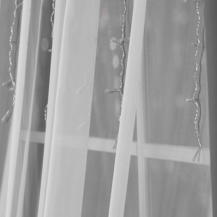 Гирлянда &laquo;Занавес&raquo; 1.5 &times; 1 м, IP20, прозрачная нить, 180 LED, свечение жёлтое, 8 режимов, 220 В