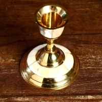 Подсвечник "Жасмин" латунь, перламутр 7,7х7,7х9 см