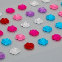 Наклейка стразы пластик "Цветочки" МИКС 30х10 см