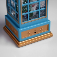 Светодиодная фигура &laquo;Снеговик в телефонной будке&raquo; 10.5 &times; 25 &times; 10.5 см, пластик, батарейки ААх3 (не в комплекте), USB, свечение тёплое белое