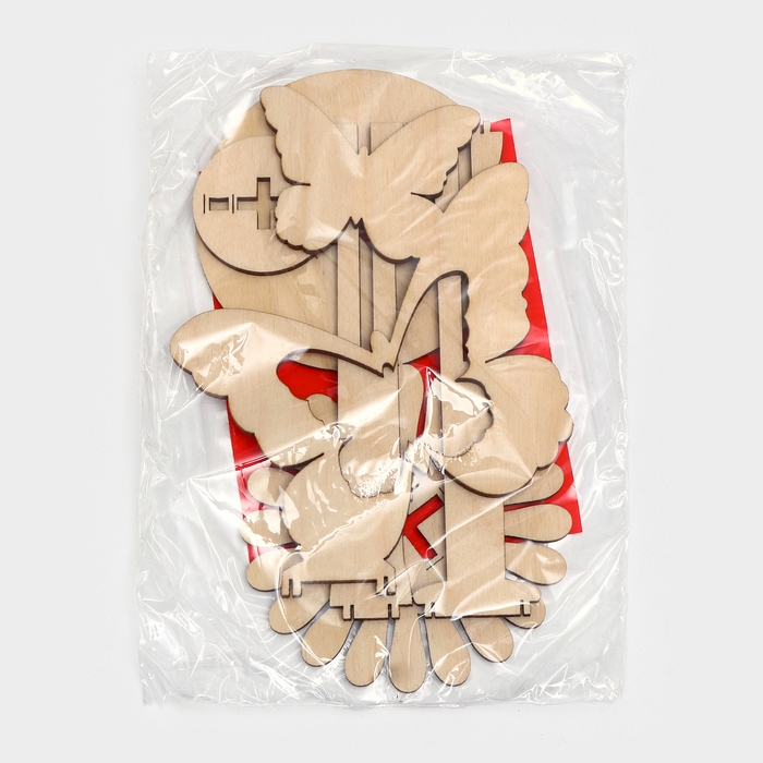 Салфетница деревянная &laquo;Бабочки&raquo;, 24,5&times;9&times;8 см, на пьедестале