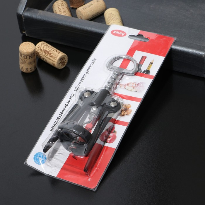 Штопор Доляна &laquo;Профи&raquo;, 19 см, цвет чёрный