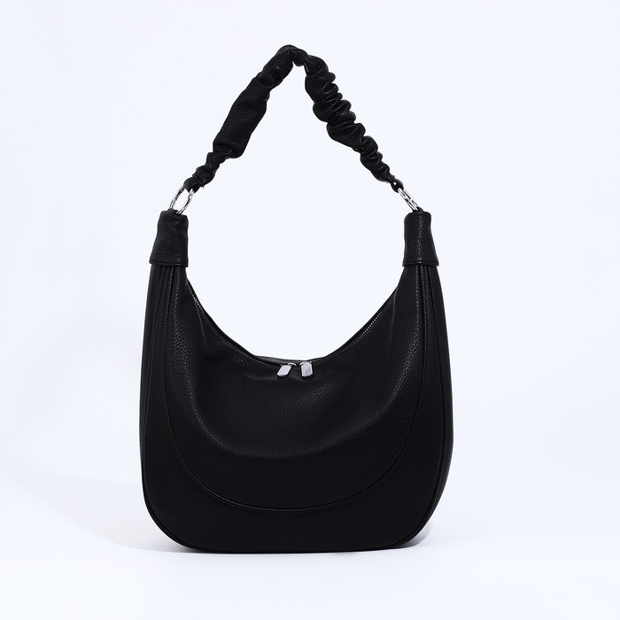 Сумка-мешок на молнии, наружный карман, длинный ремень, цвет чёрный Сумка-мешок на молнии, наружный карман, длинный ремень, цвет чёрный