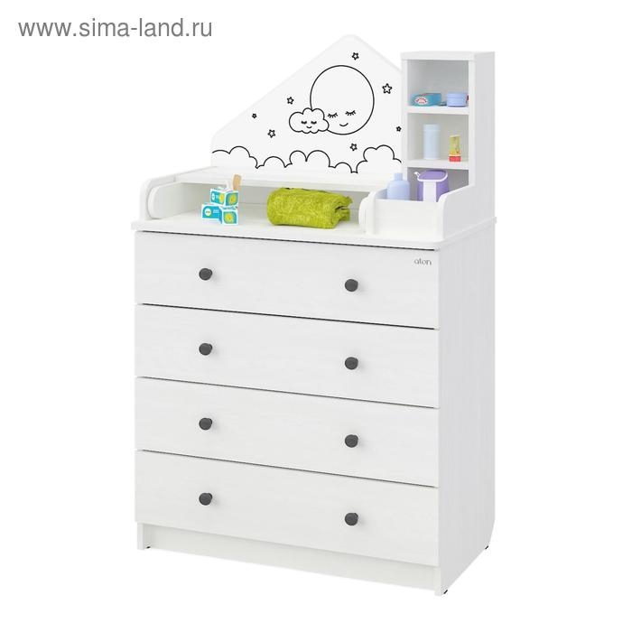 Комод пеленальный детский Сириус Alf 805, 80х47х133 см., 4 ящика, цвет белый