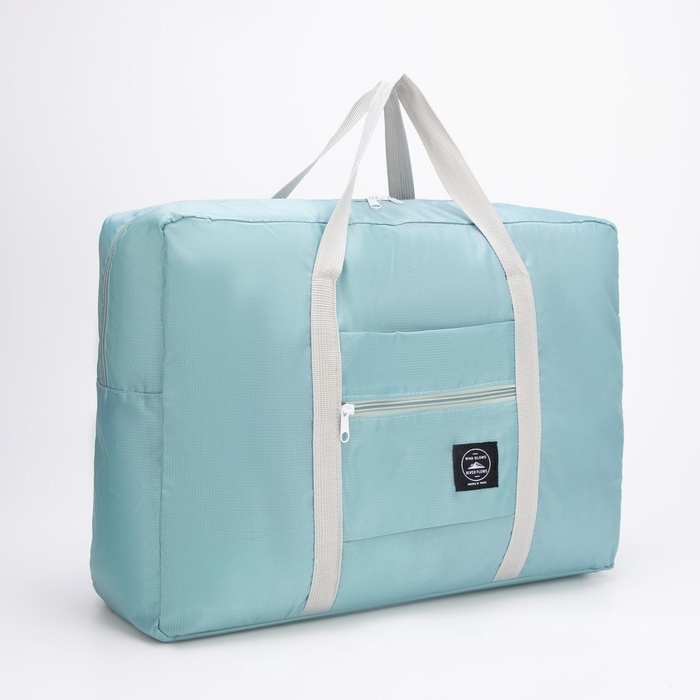 Сумка дорожная на молнии, наружный карман, держатель для чемодана, цвет голубой Сумка дорожная на молнии, наружный карман, держатель для чемодана, цвет голубой