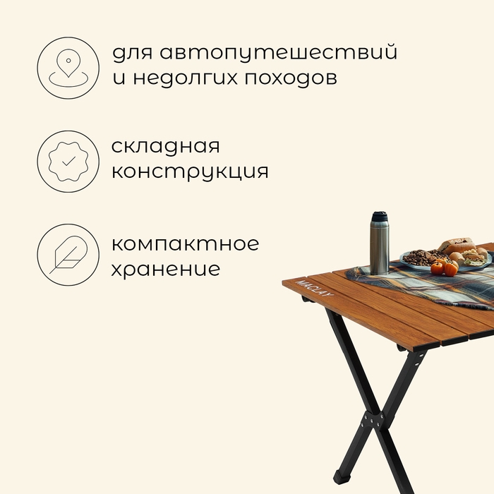Стол для кемпинга Maclay, складной, 120х60х45 см Стол для кемпинга Maclay, складной, 120х60х45 см