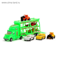 Грузовик инерционный &laquo;Автовоз&raquo; 3-х уровневый, с 6 машинами, цвета МИКС