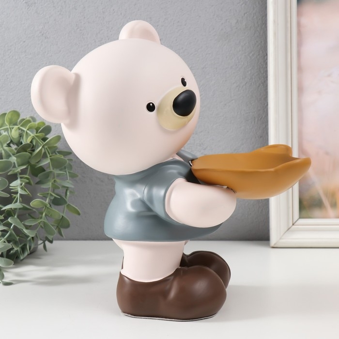 Сувенир полистоун "Мишка с подставкой" 14х21х25 см