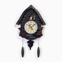 Часы настенные интерьерные большие с кукушкой "Белочки", бесшумные, 53 х 7 х 35 см