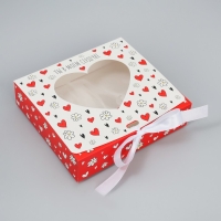 Коробка-фоторамка подарочная складная, упаковка, &laquo;Ты в моём сердечке&raquo;, 20 х 18 х 5 см