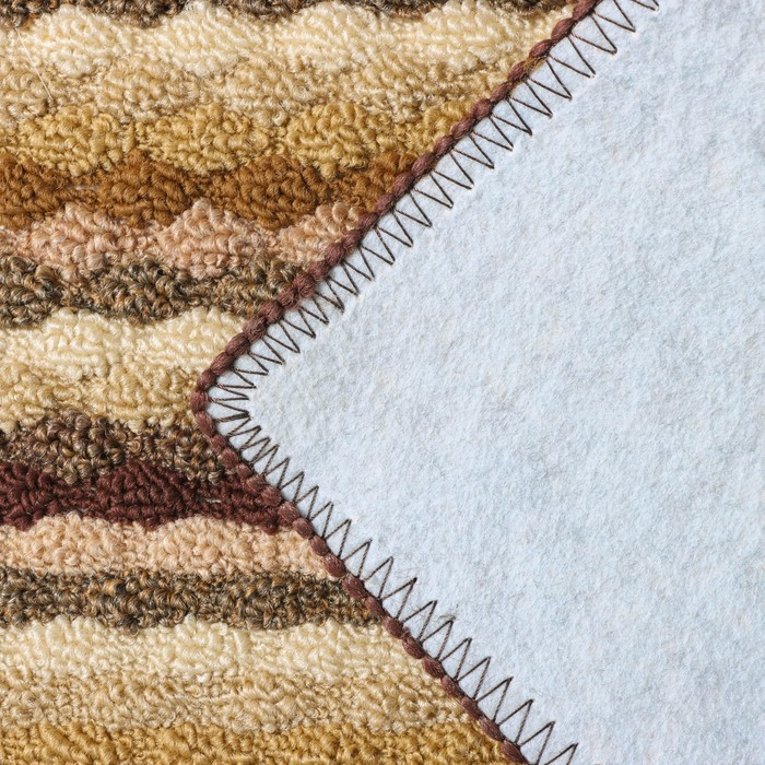 Коврик влаговпитывающий придверный Доляна &laquo;Цветная косичка&raquo;, 38&times;57 см, цвет коричневый