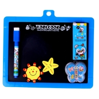 Доска для рисования магнитная двухсторонняя,под маркер и мел,губка, мел 3 шт., маркер, магниты 2 шт.