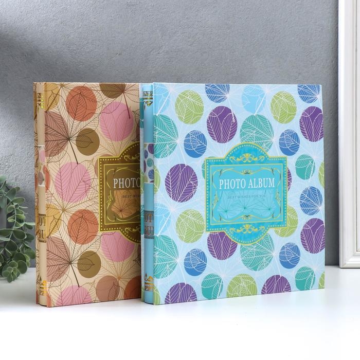 Фотоальбом магнитный 20 листов "Листья и шары" золот.обвод. в коробке МИКС 26,5х21х5,5 см