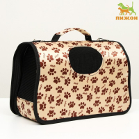 Сумка - переноска для животных "Лапки Happy", бежевая, размер М, 40 х 21 х 27 см Сумка - переноска для животных "Лапки Happy", бежевая, размер М, 40 х 21 х 27 см