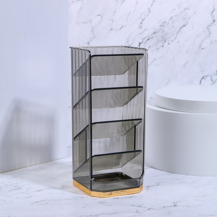 Органайзер для хранения «CALM», многоуровневый, 5 секций, 21 × 9 × 8,5 см, цвет полупрозрачный/чёрный Органайзер для хранения «CALM», многоуровневый, 5 секций, 21 × 9 × 8,5 см, цвет полупрозрачный/чёрный