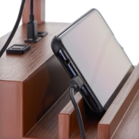 Торшер "Практик" Е27 40Вт 2хUSB коричневый 26х26х159 см