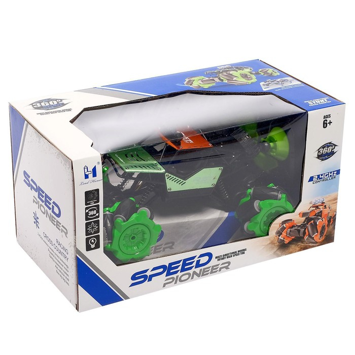 Машина радиоуправляемая &laquo;Джип-акробат&raquo;, 4WD, управление жестами, работает от аккумулятора, цвет зелёный