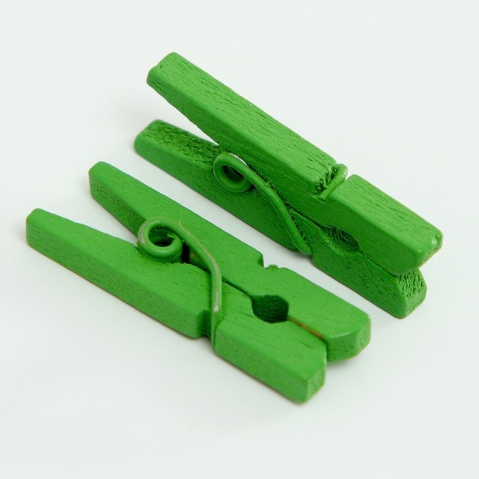 Набор прищепок для декора 50 шт., зелёные &mdash; 2,5 см